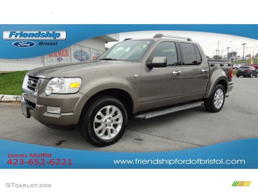 2007 Explorer Sport Trac Limited 4x4 - Mineral Grey Metallic / Dark Charcoal/Camel photo #2
