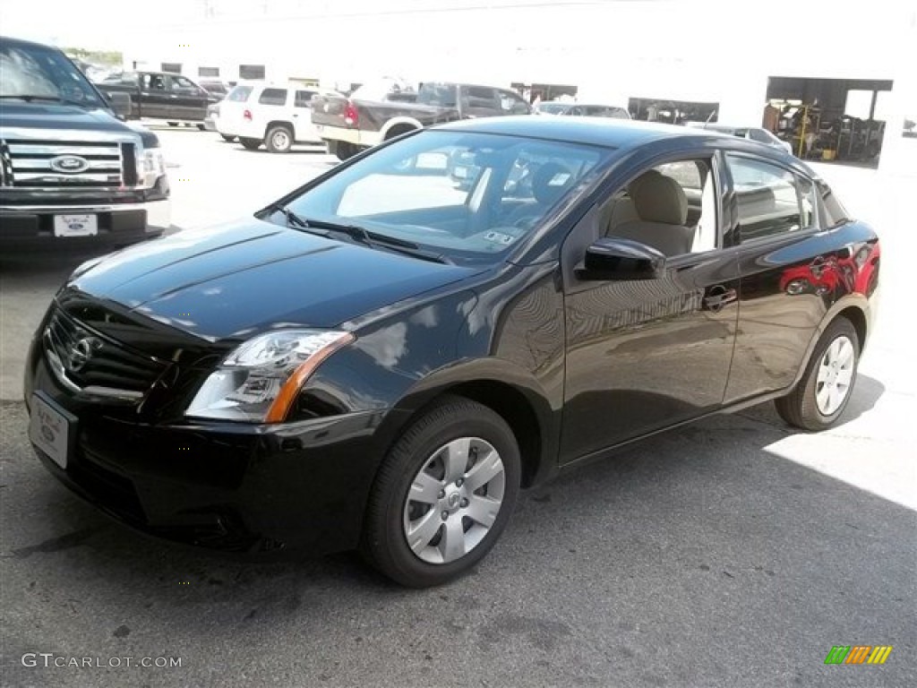 2012 Sentra 2.0 - Super Black / Beige photo #8