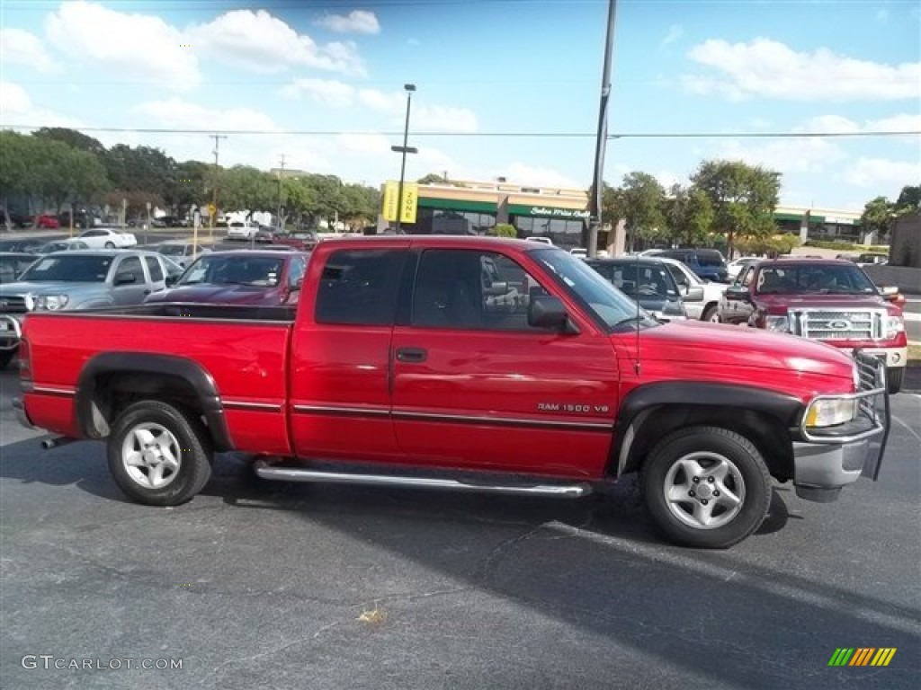 1996 Ram 1500 SLT Extended Cab - Flame Red / Gray photo #2