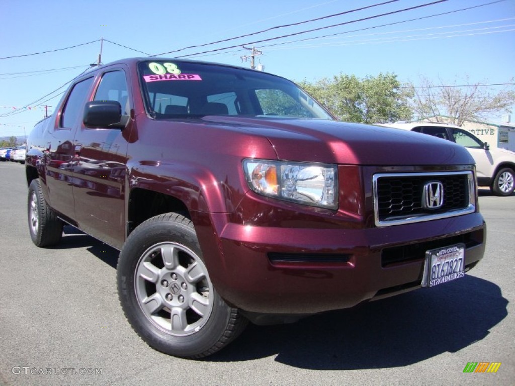 2008 Ridgeline RTX - Dark Cherry Pearl / Beige photo #1