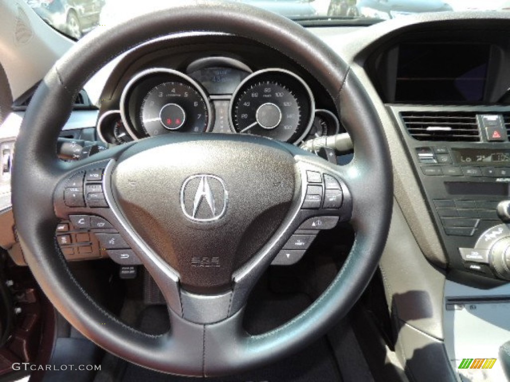 2010 Acura ZDX AWD Technology Ebony Steering Wheel Photo #69548223