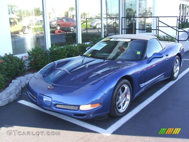 2002 Corvette Convertible - Electron Blue Metallic / Light Oak photo #1
