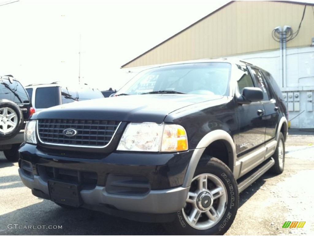2002 Explorer XLT 4x4 - Black Clearcoat / Midnight Grey photo #3