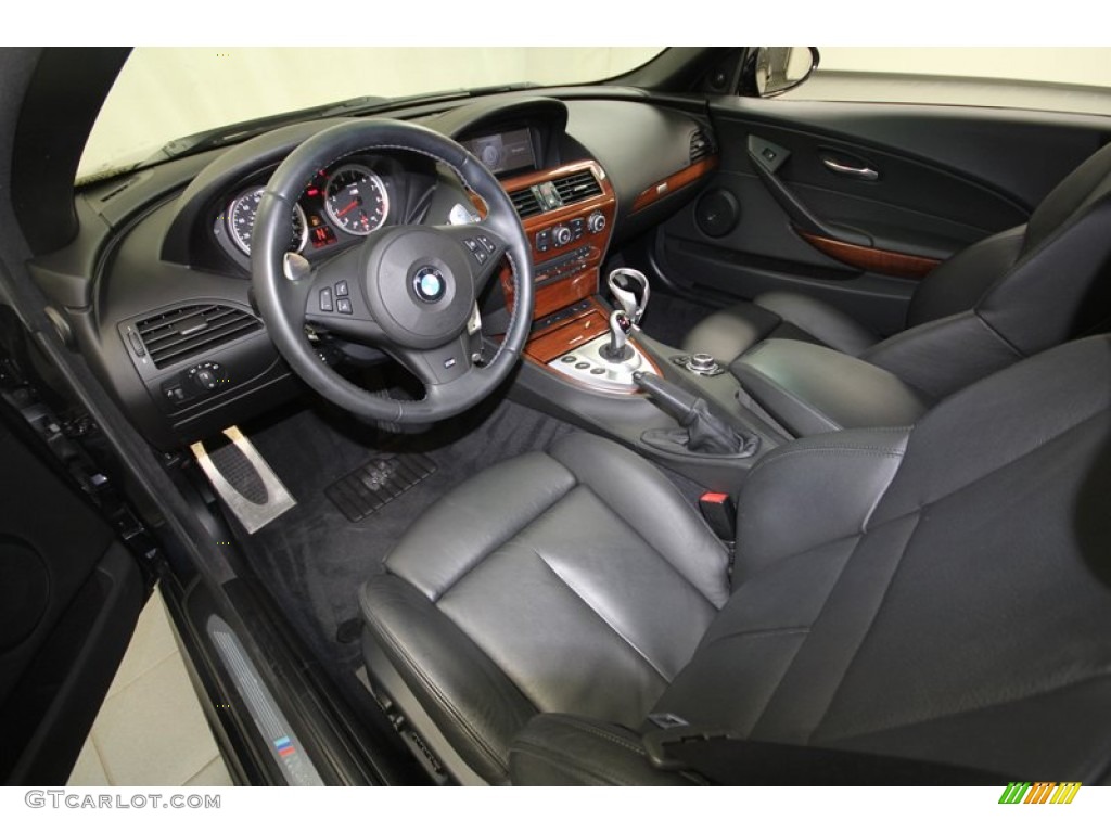 Black Merino Leather Interior 2009 BMW M6 Convertible Photo #69551349