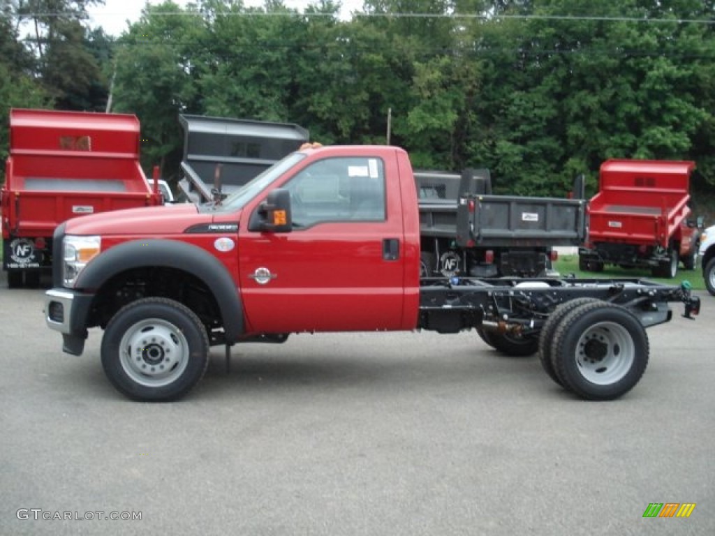 Vermillion Red 2012 Ford F550 Super Duty XL Regular Cab 4x4 Chassis Exterior Photo #69551855