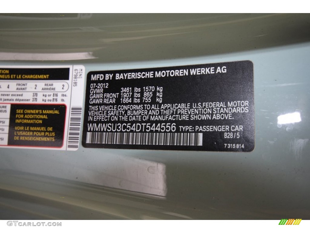 B28 2013 Mini Cooper Hardtop Parts