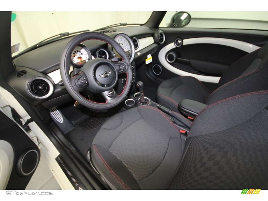 John Cooper Works Black Checkered Cloth Interior 2013 Mini Cooper S Hardtop Photo #69553893