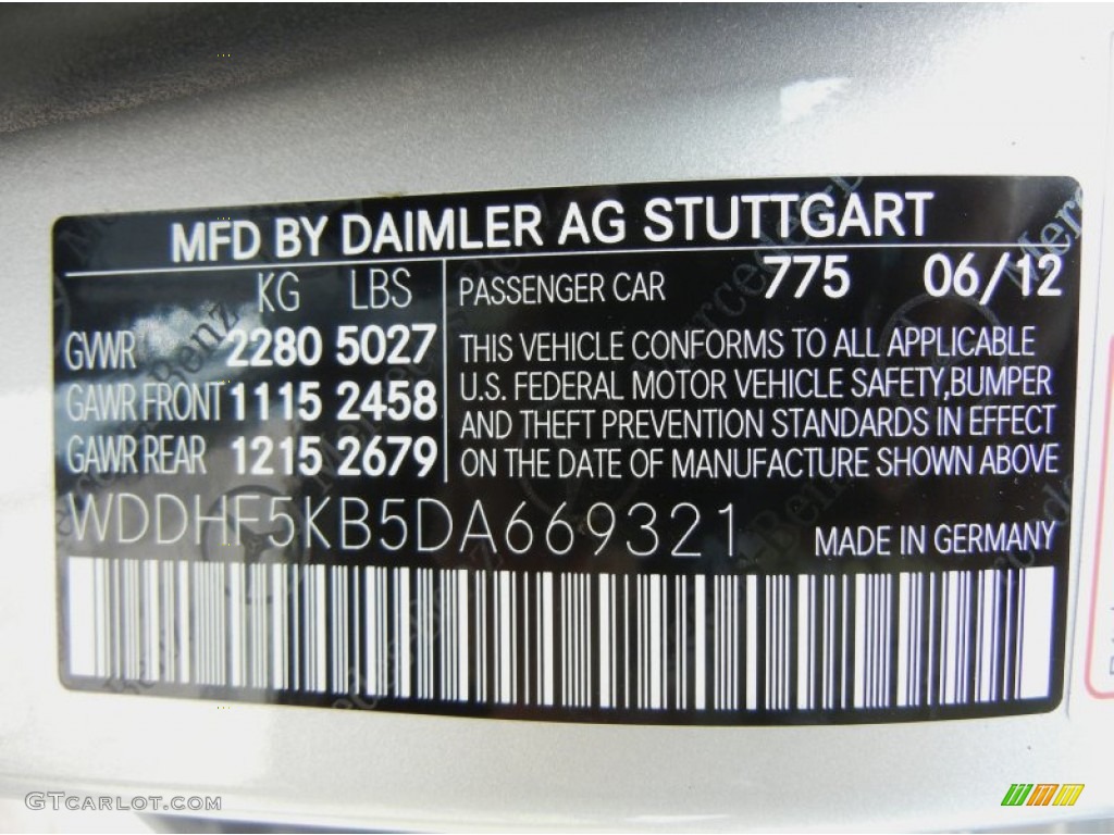 2013 E Color Code 775 for Iridium Silver Metallic Photo #69554217
