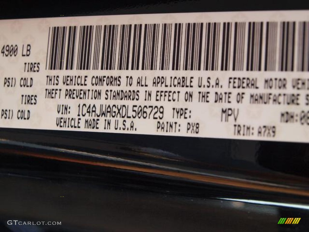 2013 Wrangler Color Code PX8 for Black Photo #69554400
