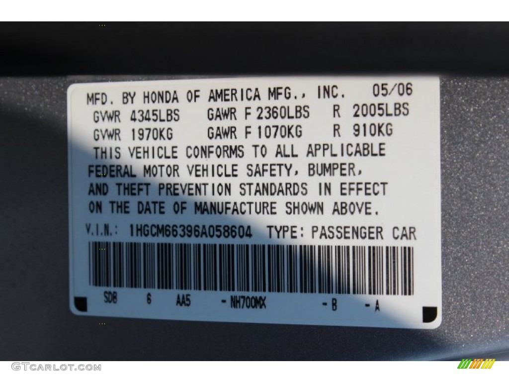 2006 Accord LX V6 Sedan - Alabaster Silver Metallic / Gray photo #29