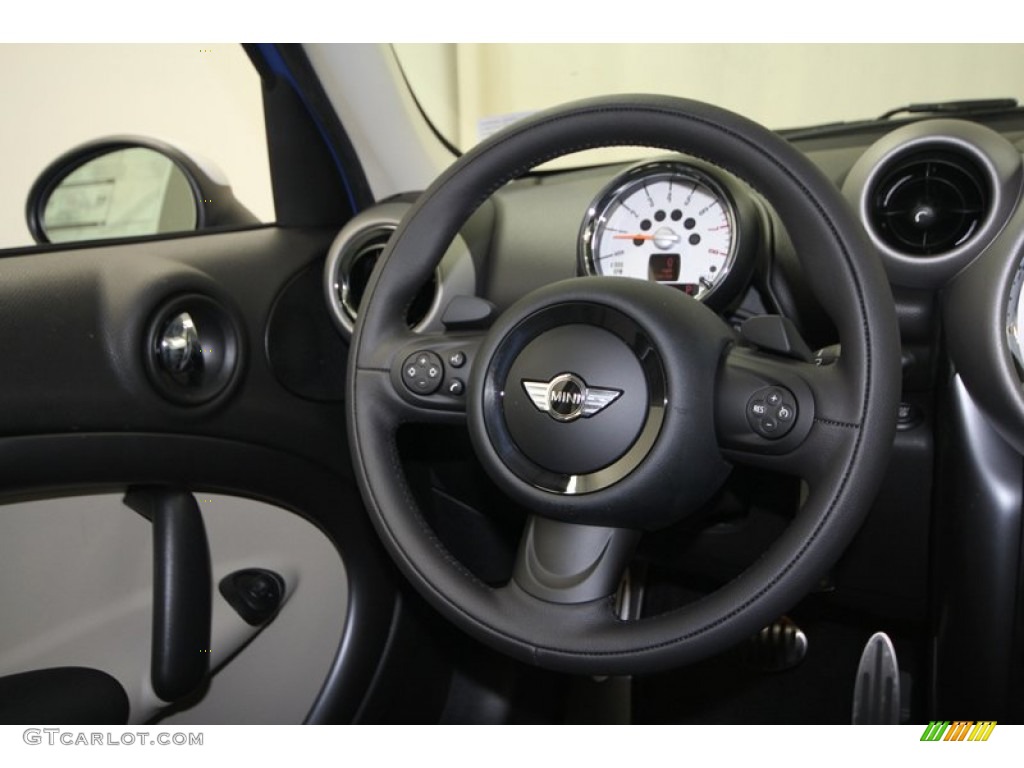 2012 Mini Cooper S Countryman Carbon Black Steering Wheel Photo #69554640
