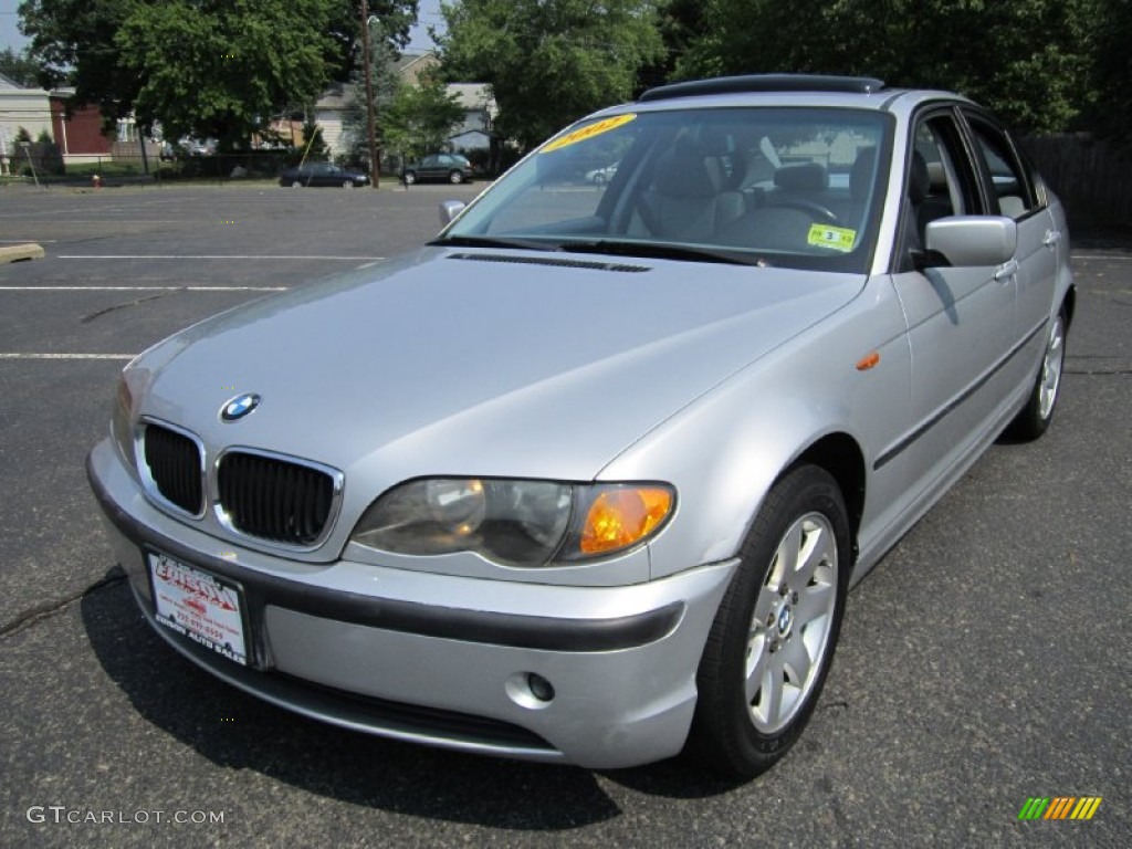 2002 3 Series 325i Sedan - Titanium Silver Metallic / Grey photo #2