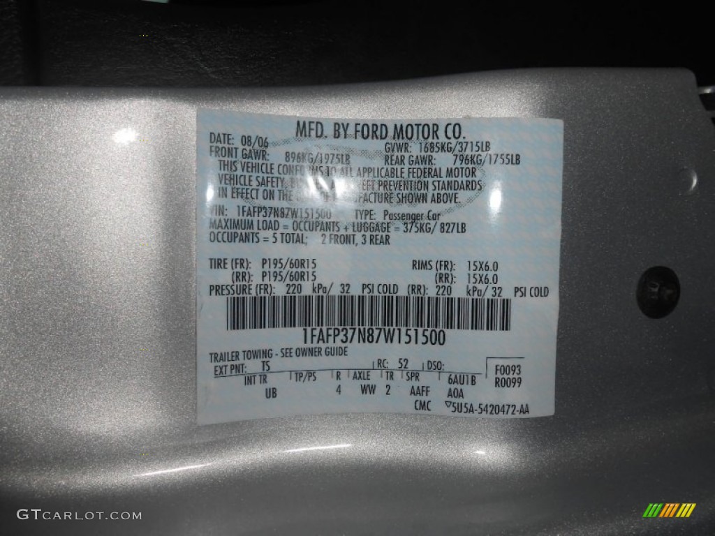 2007 Focus ZX5 SE Hatchback - CD Silver Metallic / Charcoal/Light Flint photo #27