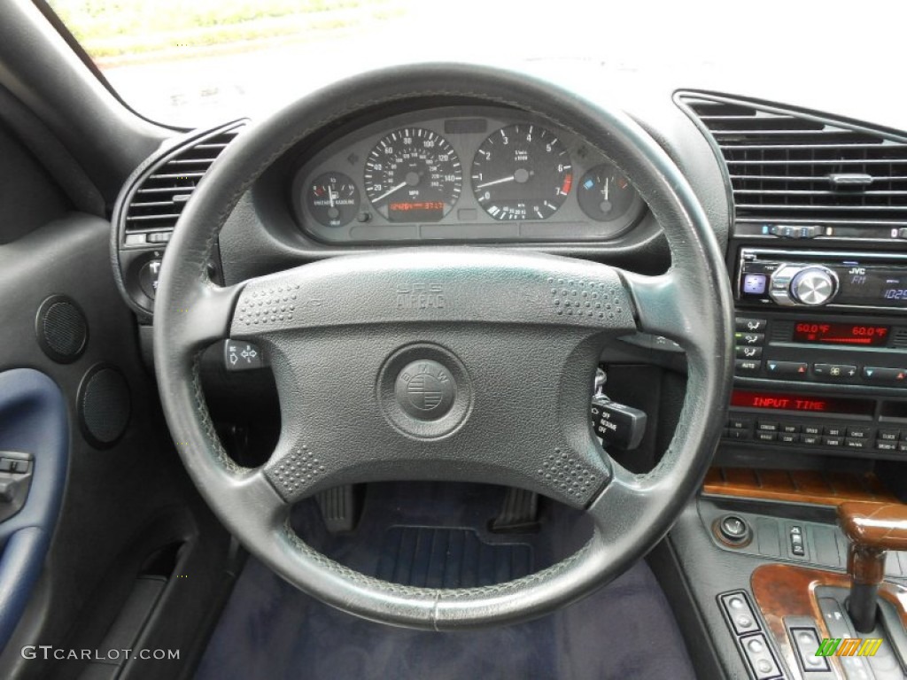 1996 BMW 3 Series 328i Convertible Blue Steering Wheel Photo #69559683