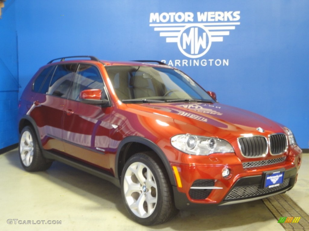 2012 X5 xDrive35i - Vermillion Red Metallic / Black photo #1
