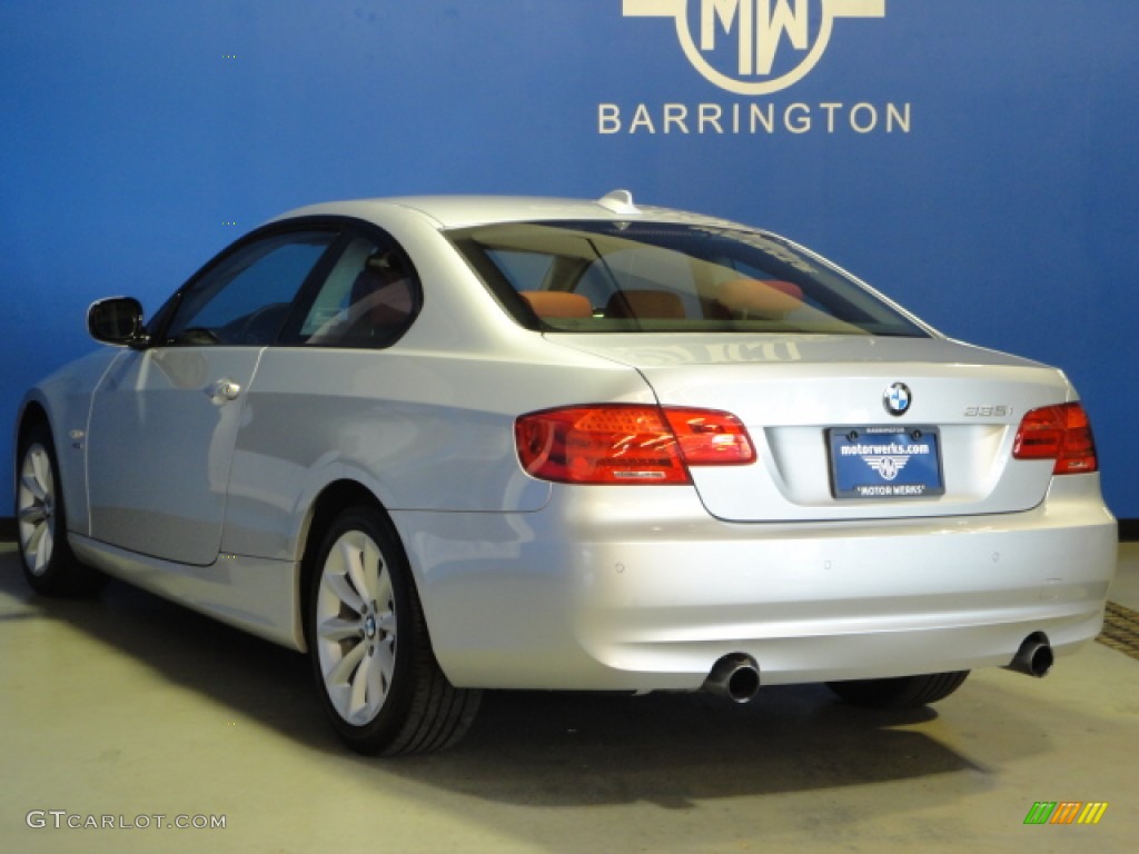 2011 3 Series 335i xDrive Coupe - Titanium Silver Metallic / Coral Red/Black Dakota Leather photo #6