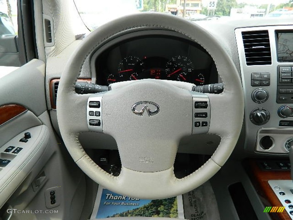 2010 Infiniti QX 56 4WD Stone Steering Wheel Photo #69567624
