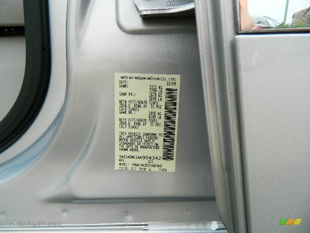 2010 QX Color Code K12 for Silver Indulgence Photo #69567675