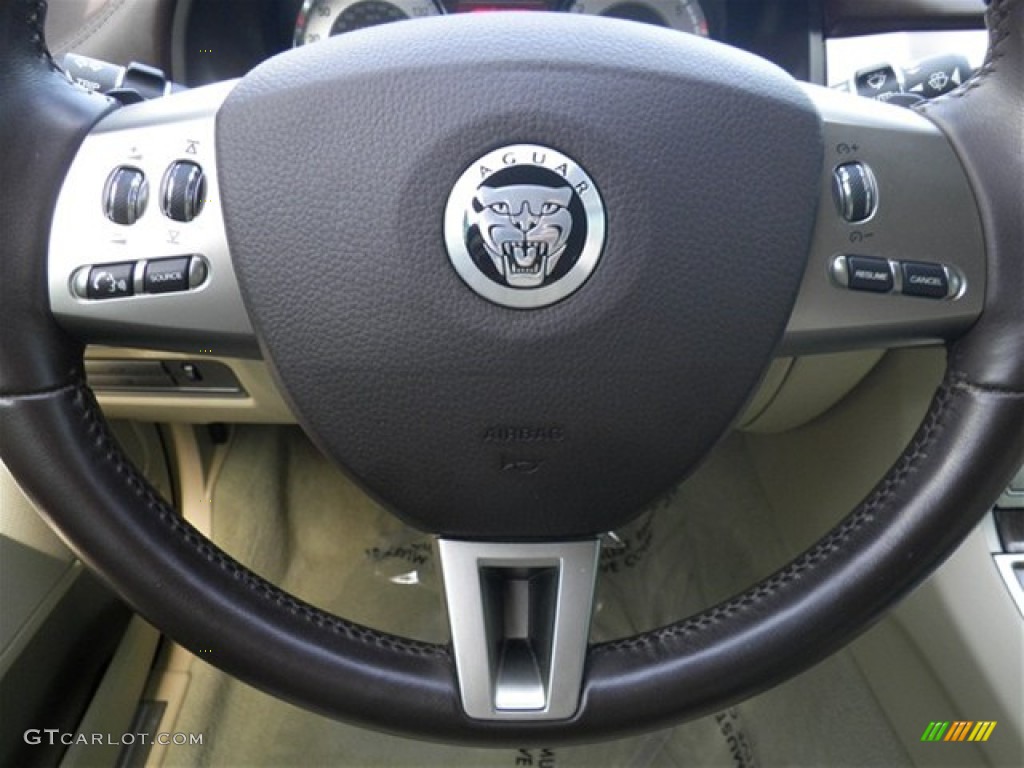 2009 Jaguar XF Supercharged Ivory/Oyster Steering Wheel Photo #69568086