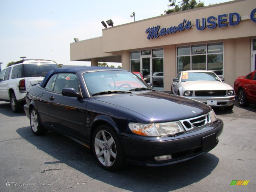 2002 9-3 SE Convertible - Cosmic Blue Metallic / Charcoal Gray photo #2