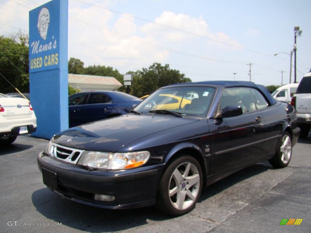 2002 9-3 SE Convertible - Cosmic Blue Metallic / Charcoal Gray photo #4