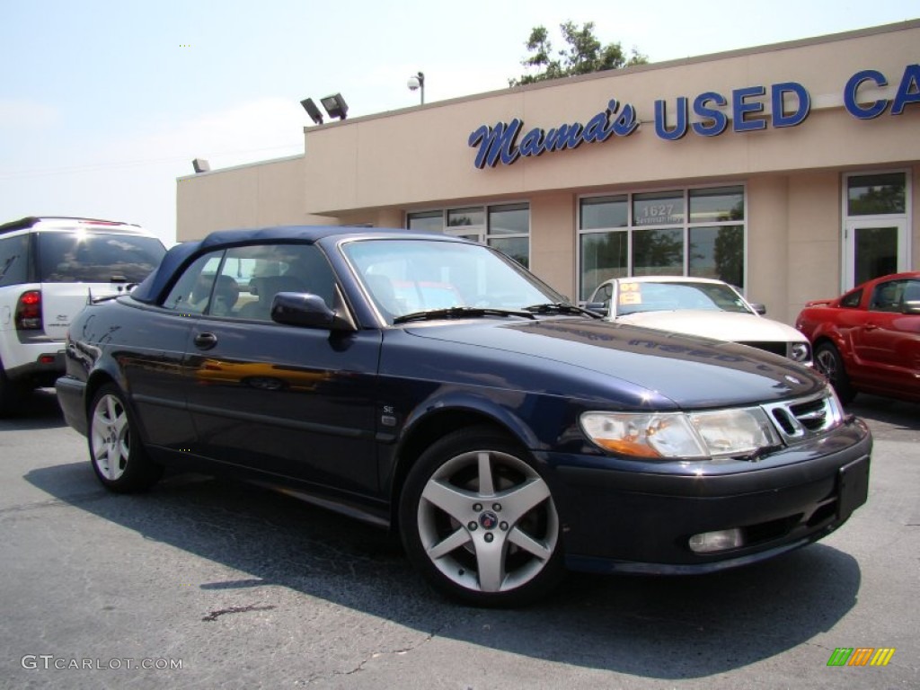2002 9-3 SE Convertible - Cosmic Blue Metallic / Charcoal Gray photo #26