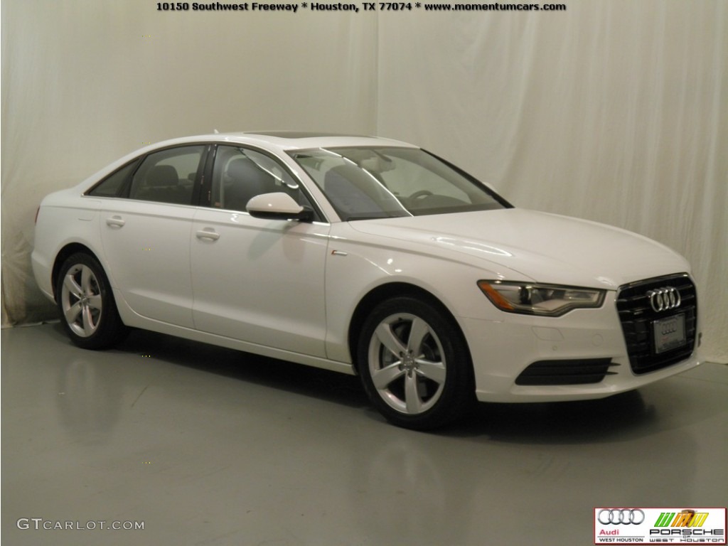2012 A6 3.0T quattro Sedan - Ibis White / Nougat Brown photo #3