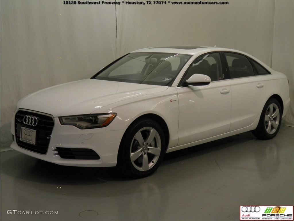2012 A6 3.0T quattro Sedan - Ibis White / Nougat Brown photo #4