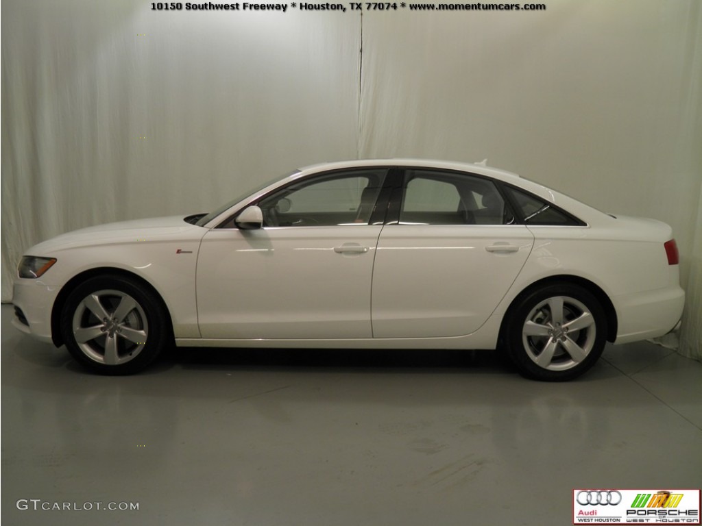 2012 A6 3.0T quattro Sedan - Ibis White / Nougat Brown photo #5
