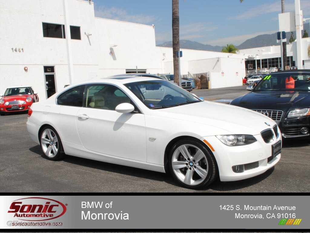 2007 3 Series 335i Coupe - Alpine White / Beige photo #1