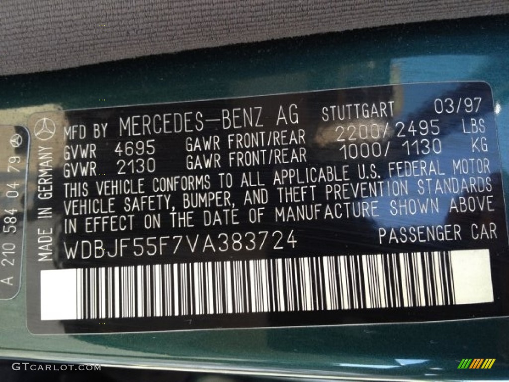 1997 E 320 Sedan - Brilliant Emerald Green Metallic / Parchment photo #11