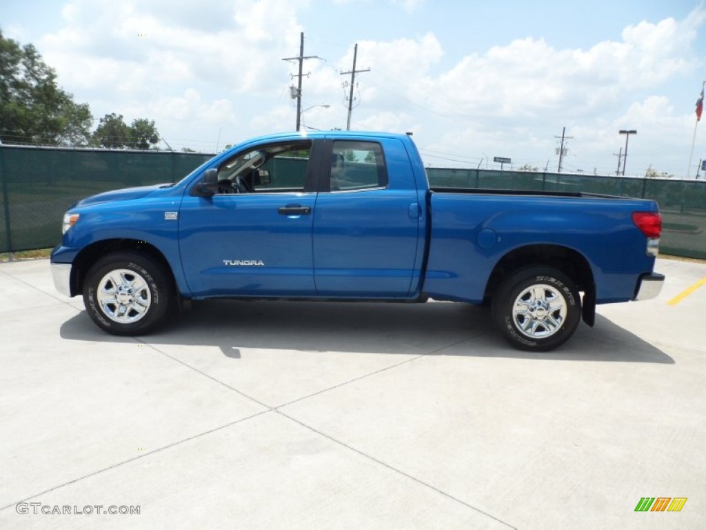 2008 Tundra Double Cab - Blue Streak Metallic / Beige photo #6