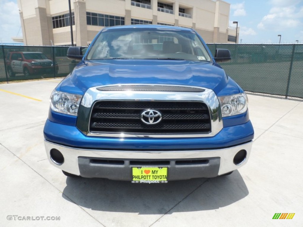 2008 Tundra Double Cab - Blue Streak Metallic / Beige photo #8