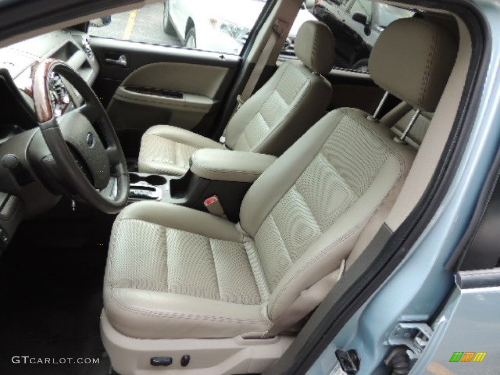 2008 Taurus X Limited AWD - Light Ice Blue Metallic / Camel photo #28