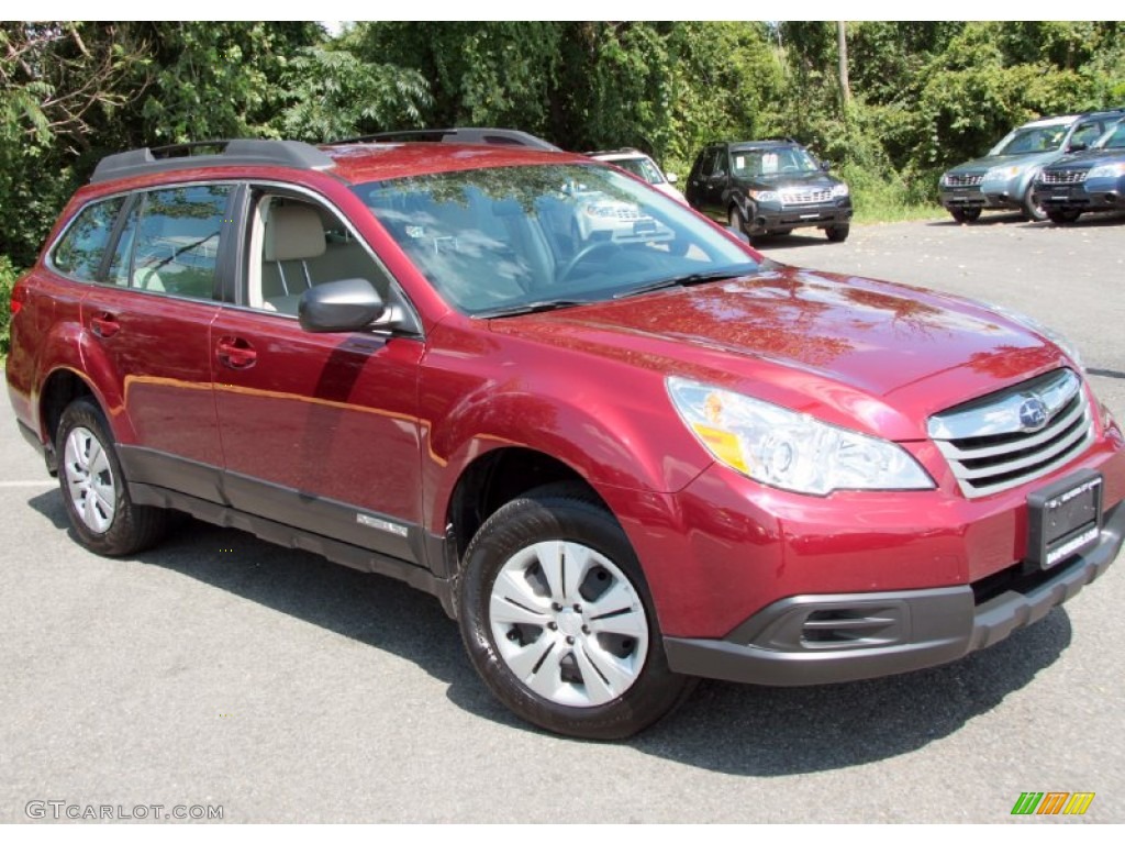 2011 Outback 2.5i Wagon - Ruby Red Pearl / Warm Ivory photo #3