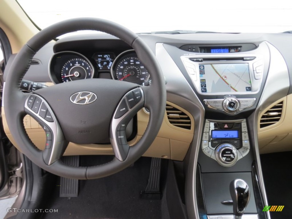 2013 Hyundai Elantra Limited Beige Dashboard Photo #69579981
