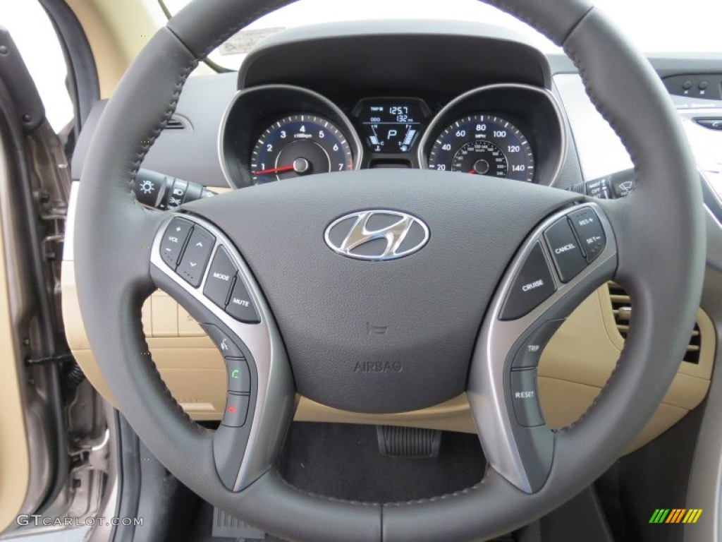 2013 Hyundai Elantra Limited Beige Steering Wheel Photo #69580038