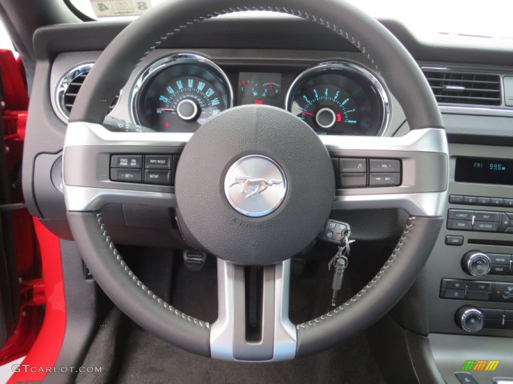 2013 Ford Mustang GT Coupe Charcoal Black Steering Wheel Photo #69580311