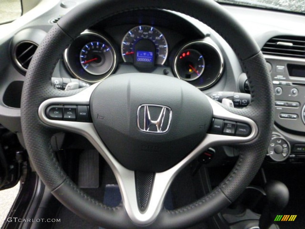 2013 Honda Fit Sport Sport Black Steering Wheel Photo #69580713