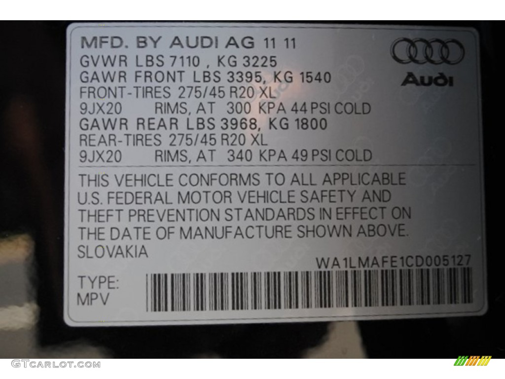 2012 Q7 3.0 TDI quattro - Orca Black Metallic / Black photo #19