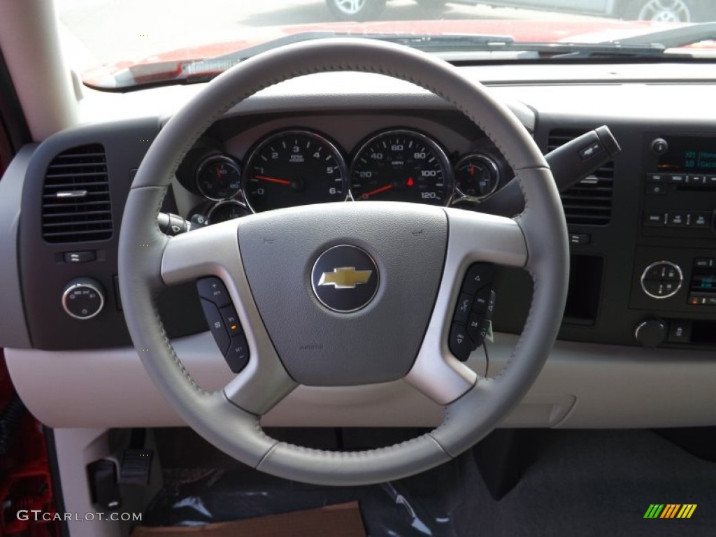 2013 Chevrolet Silverado 1500 LT Crew Cab Light Titanium/Dark Titanium Steering Wheel Photo #69586843