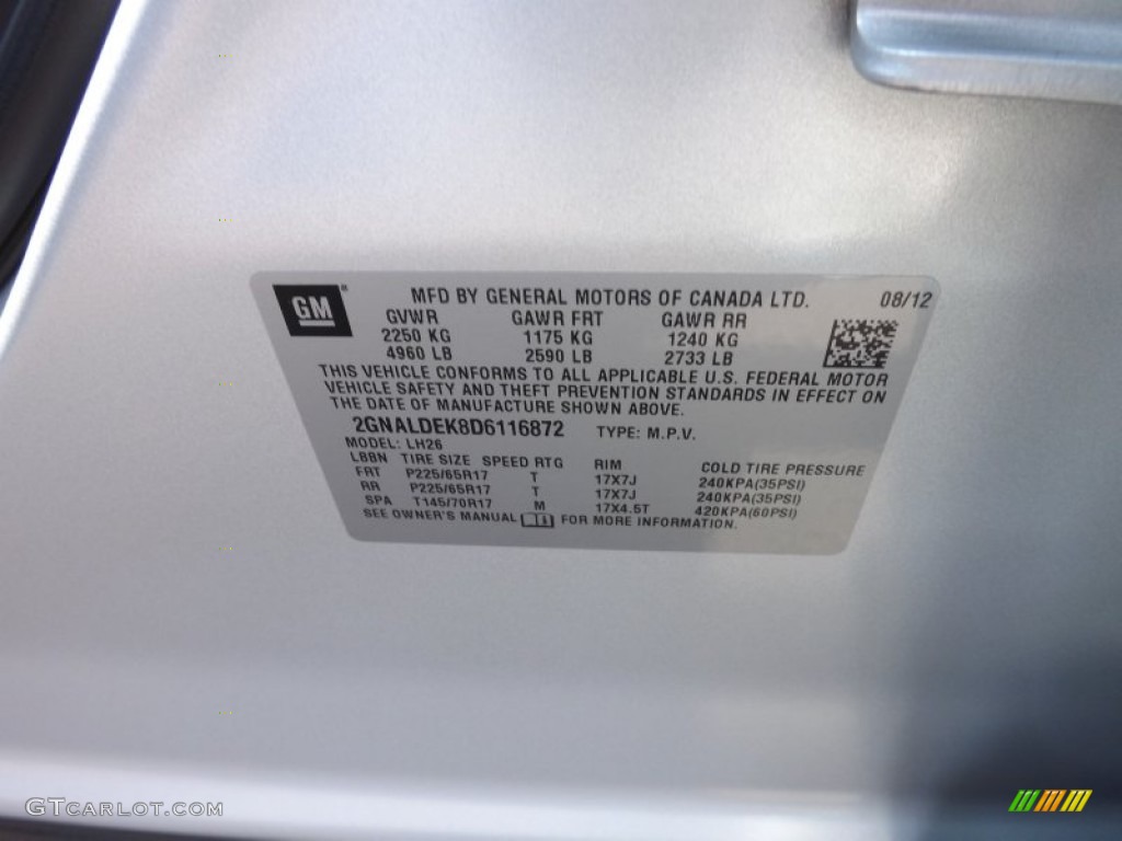 2013 Equinox LT - Silver Ice Metallic / Jet Black photo #22