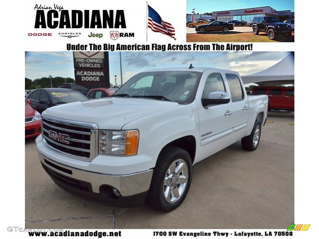 2012 Sierra 1500 SLE Crew Cab - Summit White / Ebony photo #1