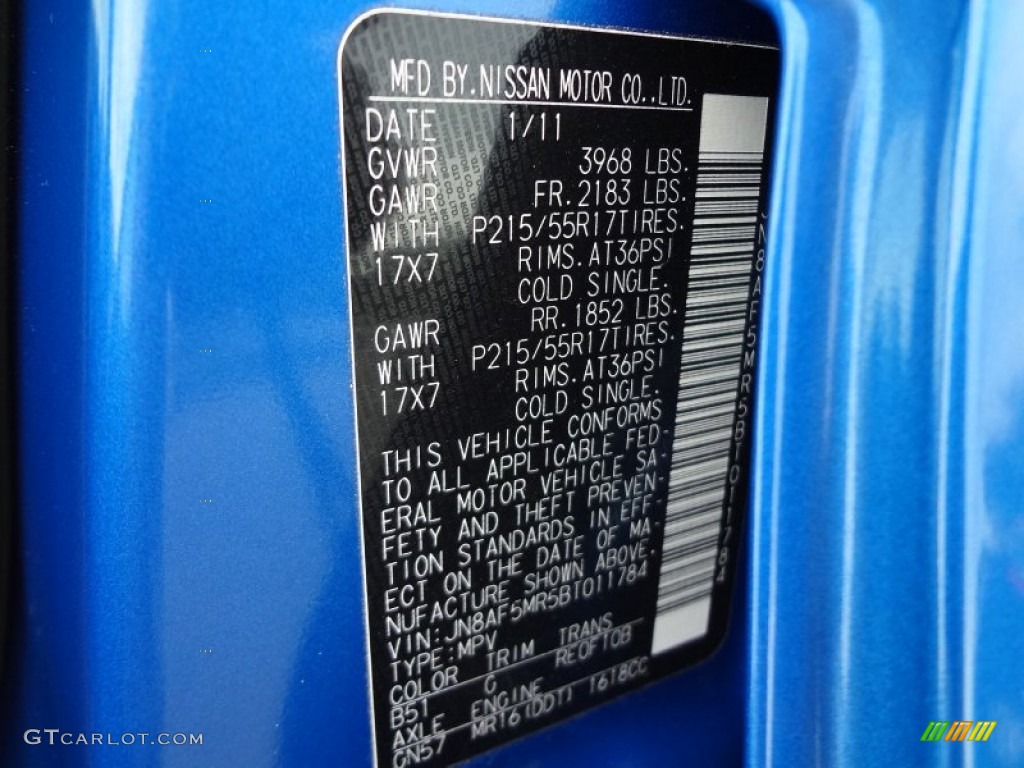 B51 2011 Nissan Juke SL Parts