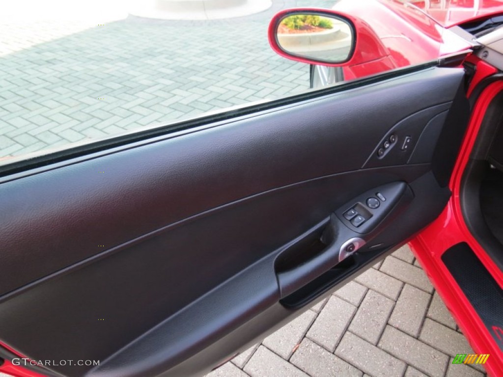 2006 Chevrolet Corvette Z06 Ebony Black/Red Door Panel Photo #69590139