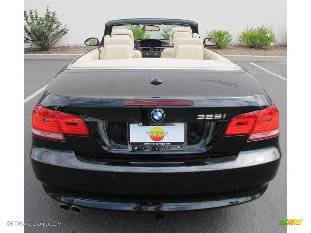 2009 3 Series 328i Convertible - Jet Black / Cream Beige Dakota Leather photo #6