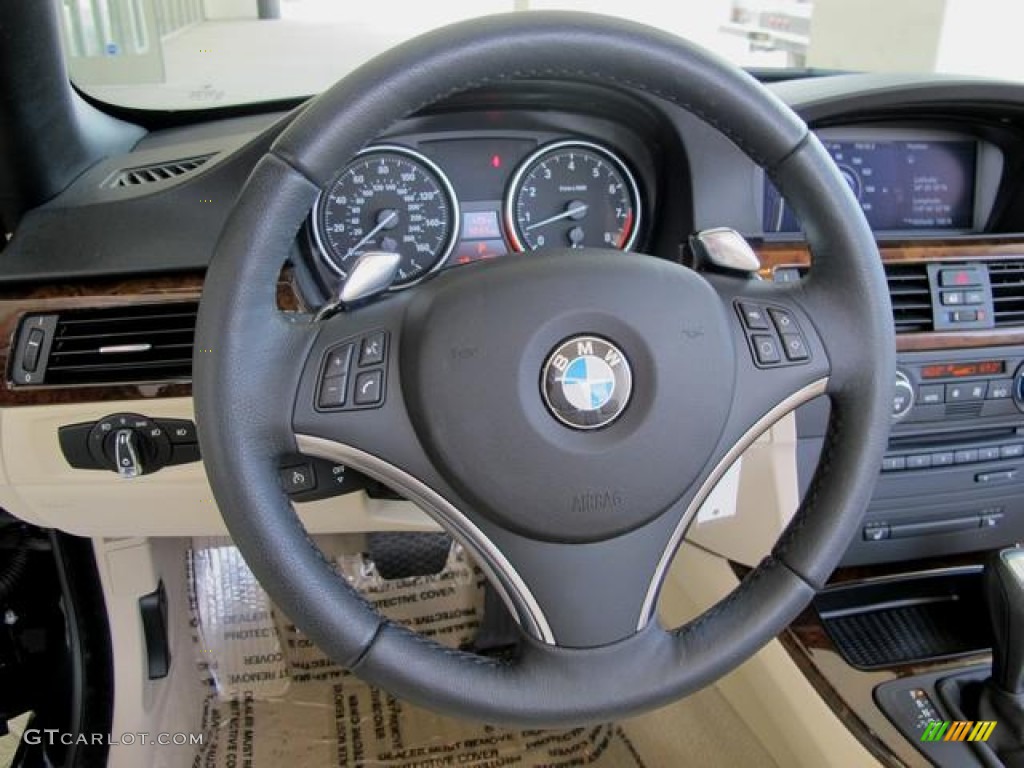 2009 3 Series 328i Convertible - Jet Black / Cream Beige Dakota Leather photo #13