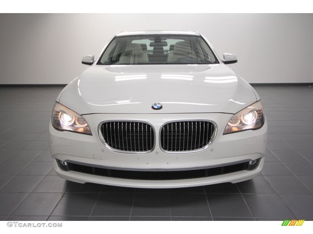 2012 7 Series 740i Sedan - Mineral White Metallic / Oyster/Black photo #6