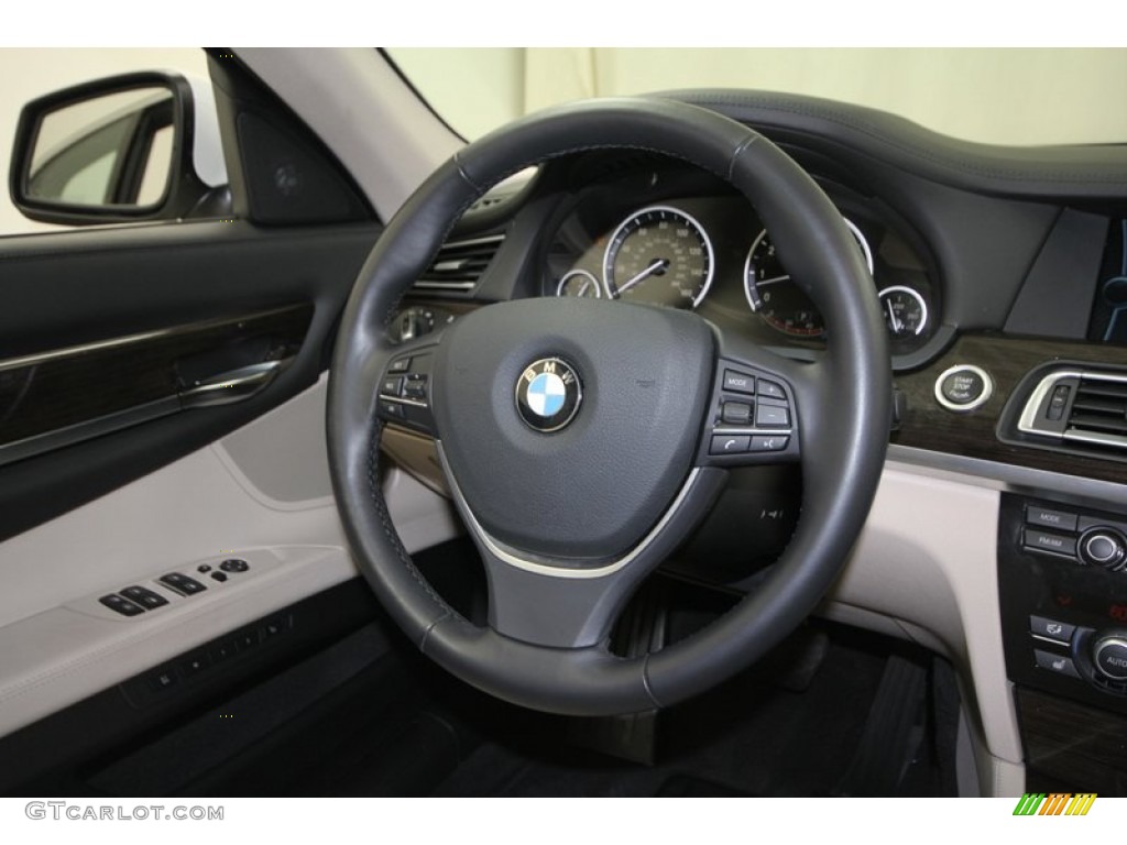 2012 7 Series 740i Sedan - Mineral White Metallic / Oyster/Black photo #34