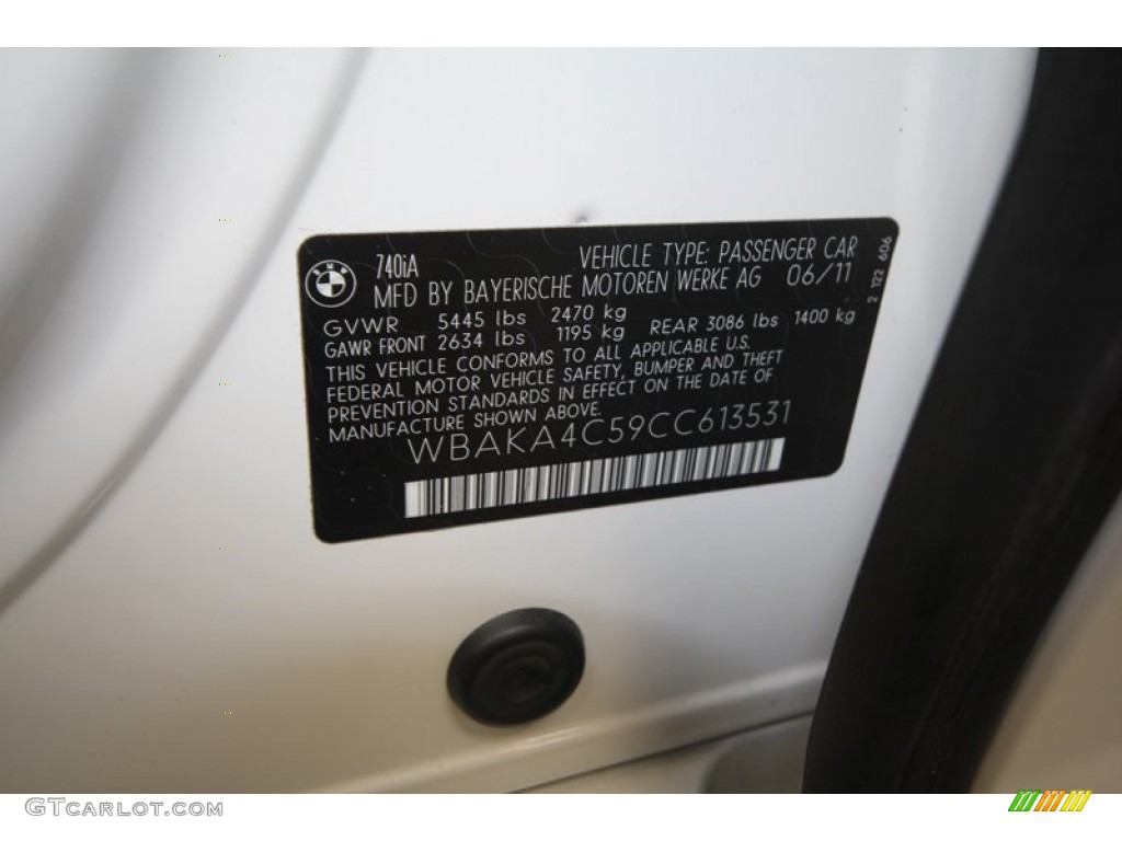 2012 7 Series 740i Sedan - Mineral White Metallic / Oyster/Black photo #55